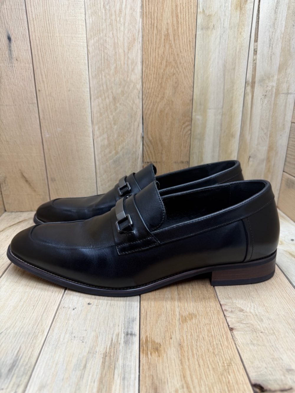 La Milano Select Albany Men's Black Leather Slip On Dress Shoes A124201 Size 12